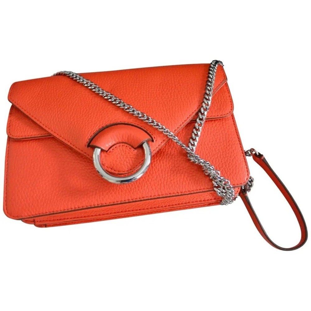 Banana Republic shoulder bag orange pebble chain strap perfect size crossbody gc